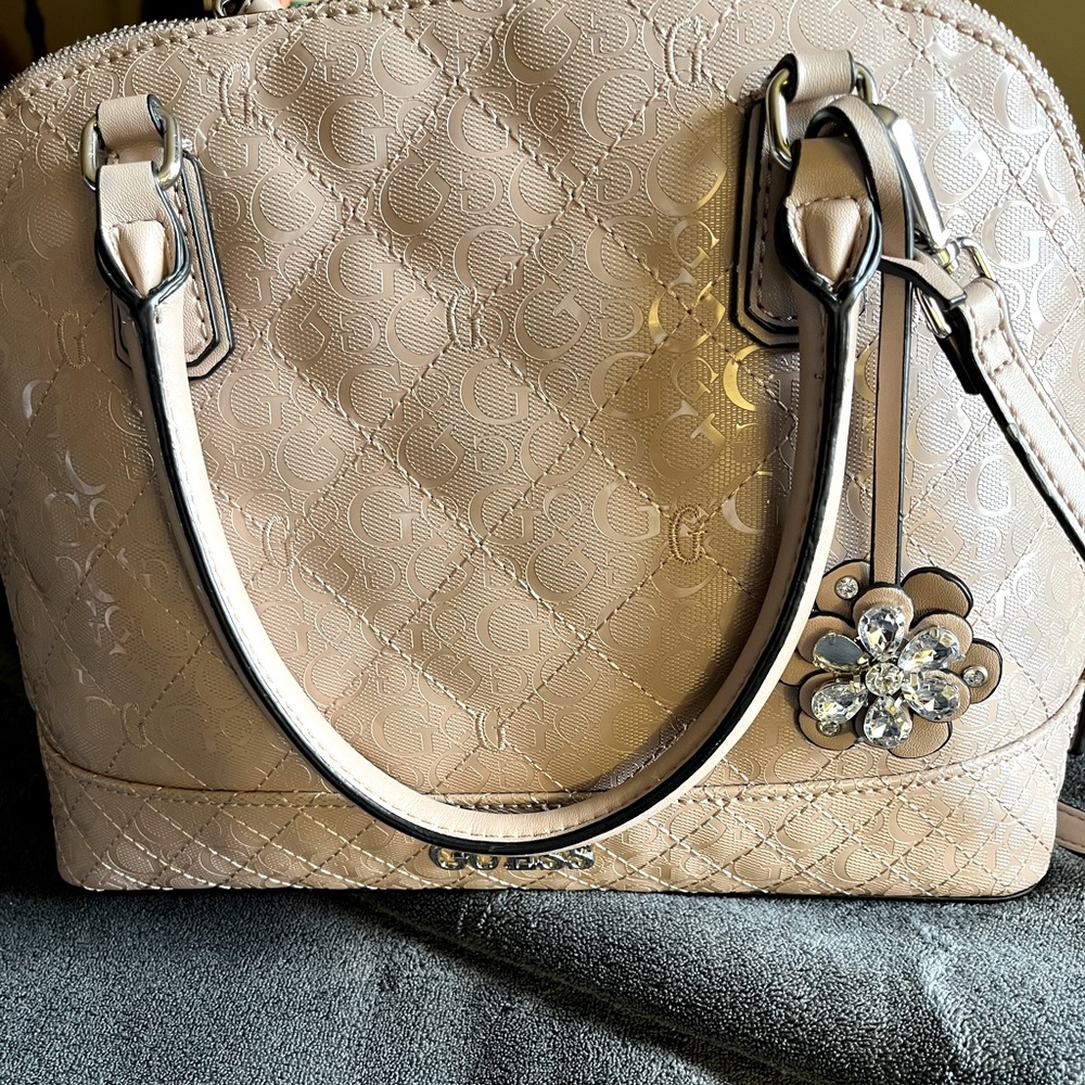 Guess G logo dome handbag pink/creme